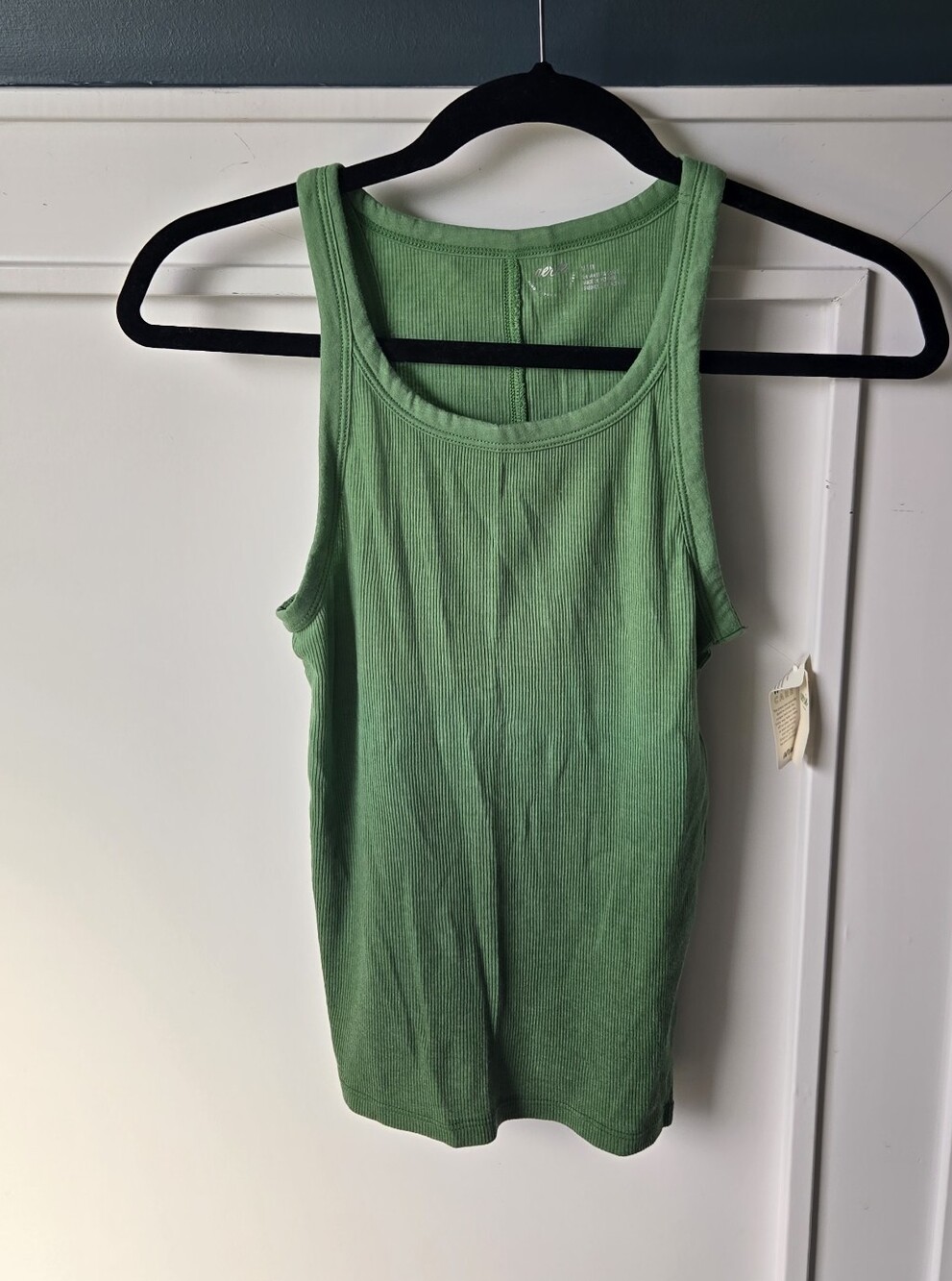 aerie Ribbed Ombre Green Scoop Neck Tank Top